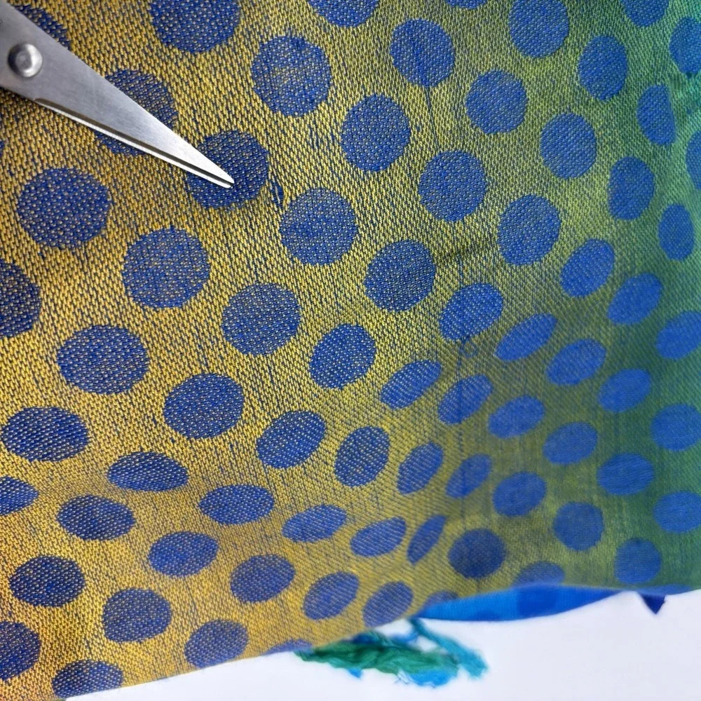 Cachemire Scarf 100% Cashmere Polka Dot Italy Color Block Rainbow Polka Dot Read